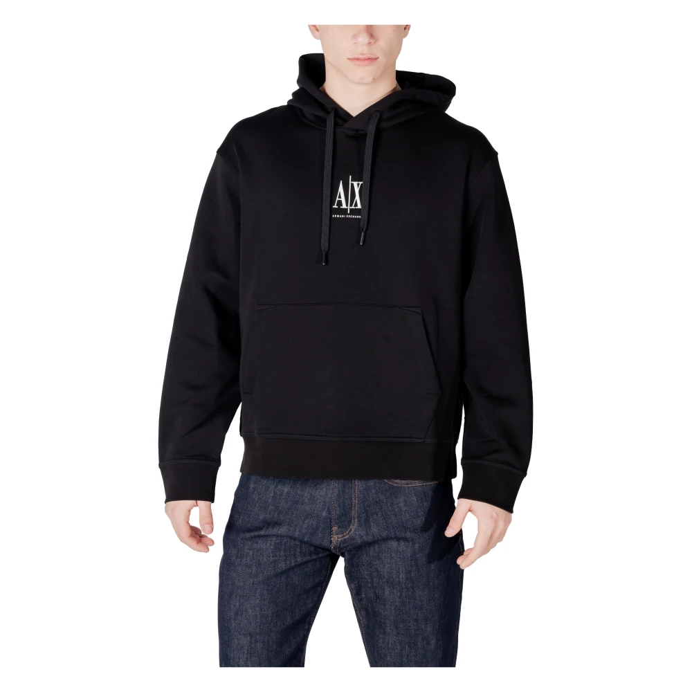 Armani Exchange Men's Black Hooded Sweatshirt Spring/Summer