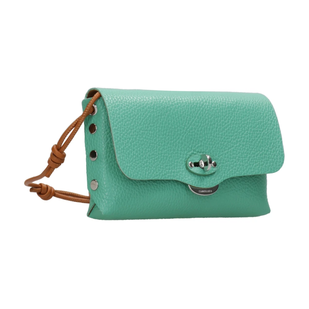 Zanellato Hammer Leren Schoudertas met Twist-Lock Blue Dames