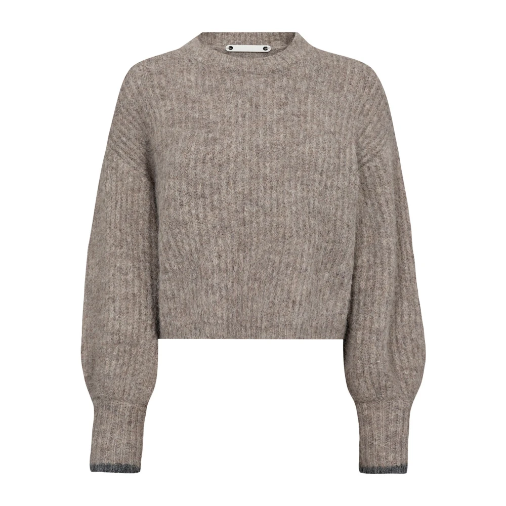 Co'Couture Coraliecc Crop Rib O-Knit Sweater Brown Dames