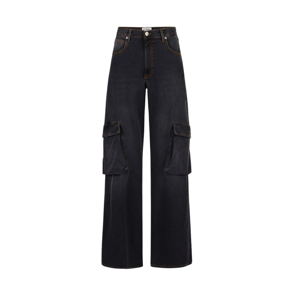 Iceberg 5-pocket broek in zwart denim Black Dames
