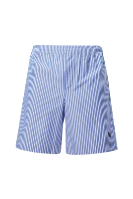 Randiga Bermuda-shorts i bomullspoplin