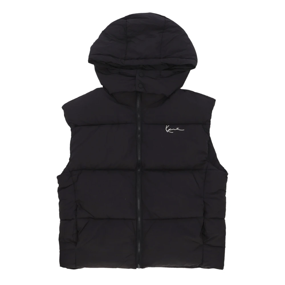 Karl Kani Handtekening Puffer Vest met Verstelbare Capuchon Black Heren