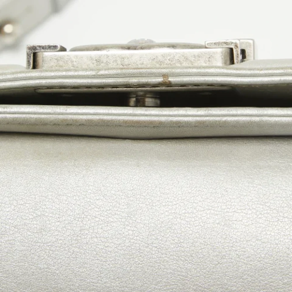 Chanel Vintage Pre-owned Leather chanel-bags Gray Dames