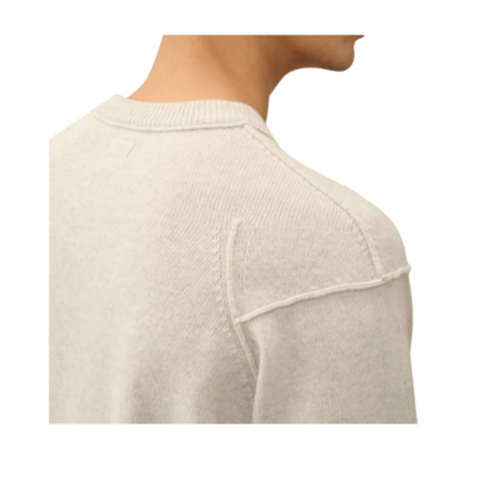 C.P. Company Geribbelde ronde hals wollen trui White Heren