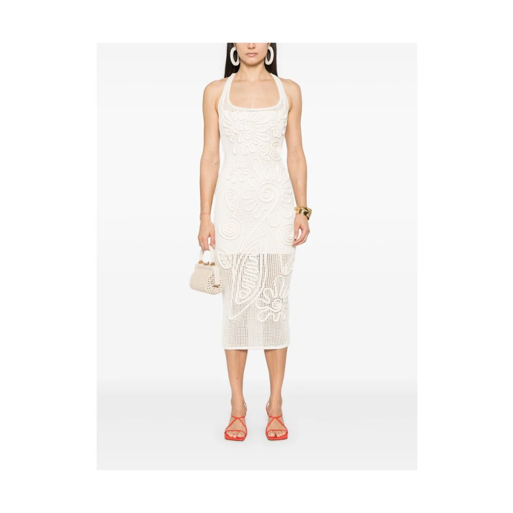 Cult Gaia Witte Bloemenapplicatie Racerback Jurk White Dames