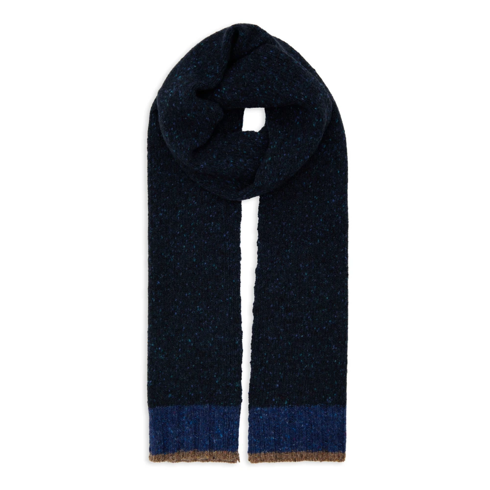 Gallo Blauwe effen herensjaal met contrasterende rand Blue Heren