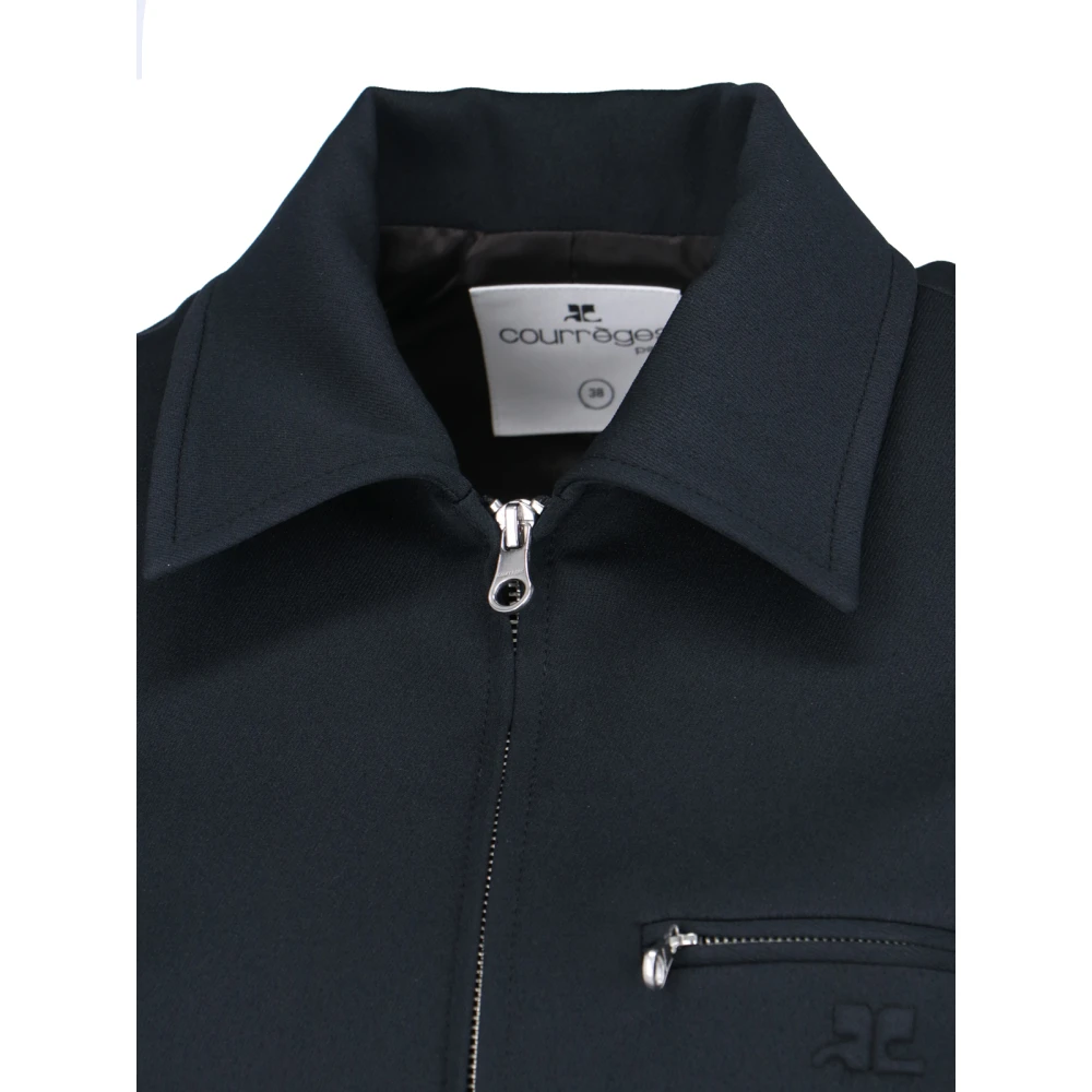 Courrèges Zwarte ritslogo-jas Black Dames