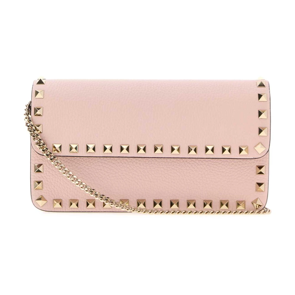 Valentino Garavani Pink Cross Body Bags, Female, One Size, Rockstud Clutch