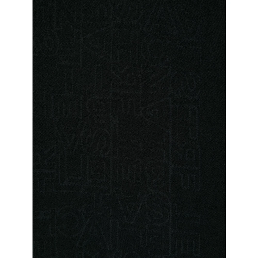 Elisabetta Franchi Zwart Logo Jacquard Sjaal Wrap Stijl Black Dames