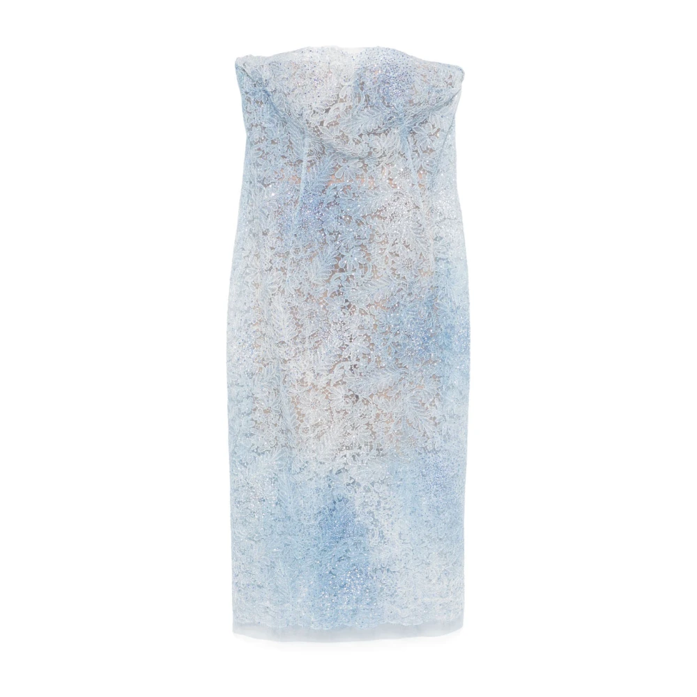 Ermanno Scervino Elegante Avondjurk met Kantdetail Blue Dames