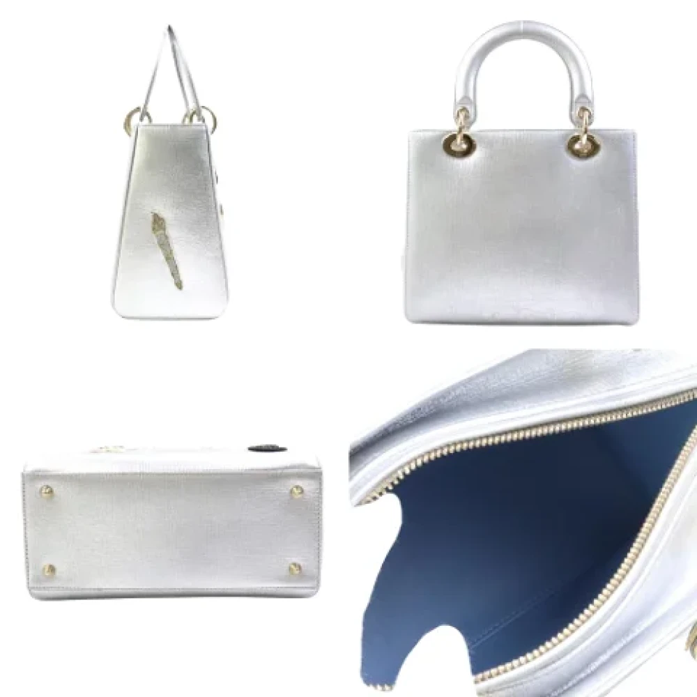 Dior Vintage Pre-owned Leather dior-bags Gray Dames
