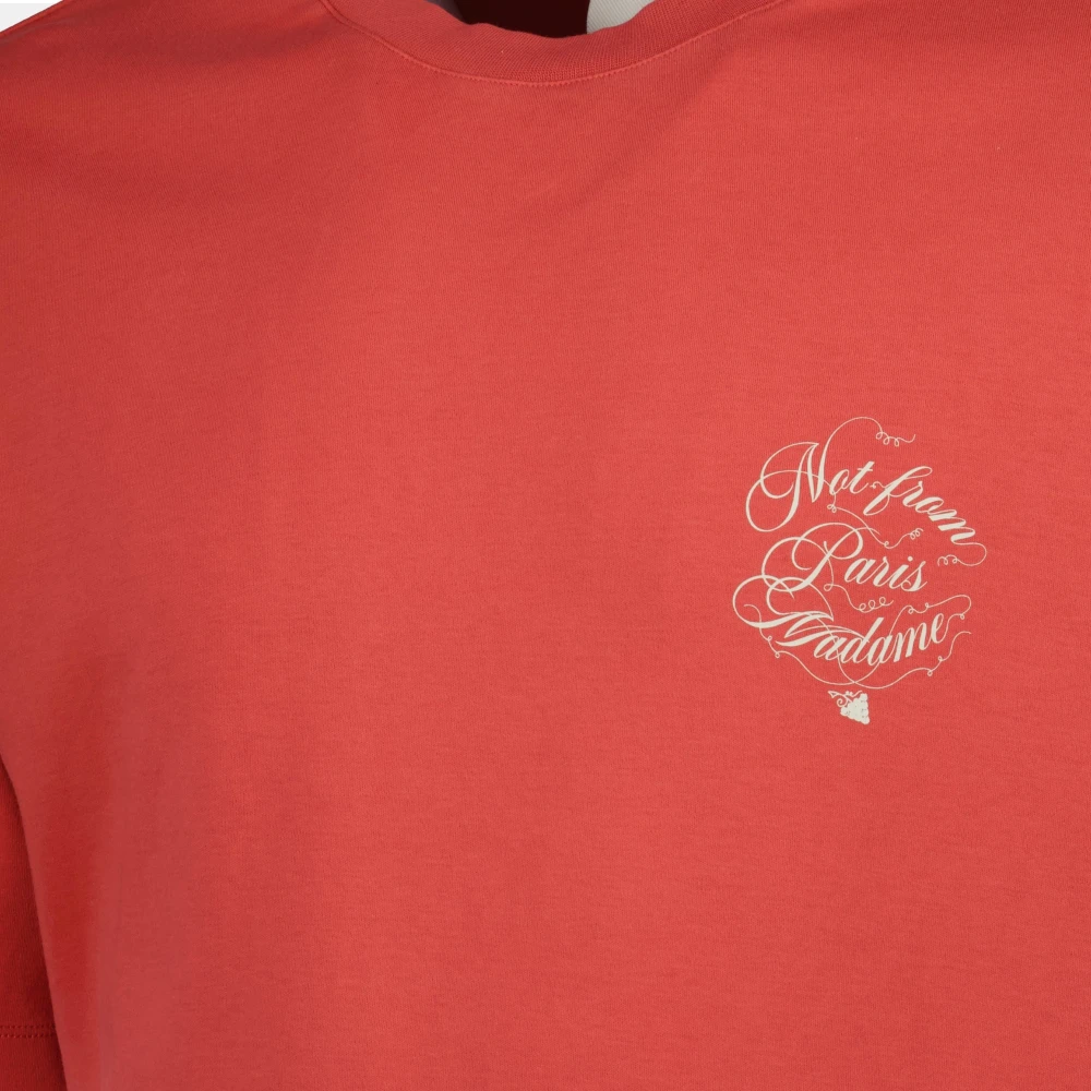 Drole de Monsieur Rode Vignes Slogan T-shirt Red Heren