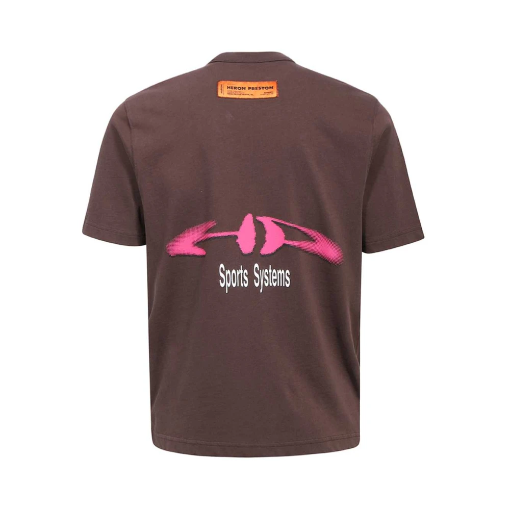 Heron Preston Bedrukt katoenen T-shirt Brown Heren