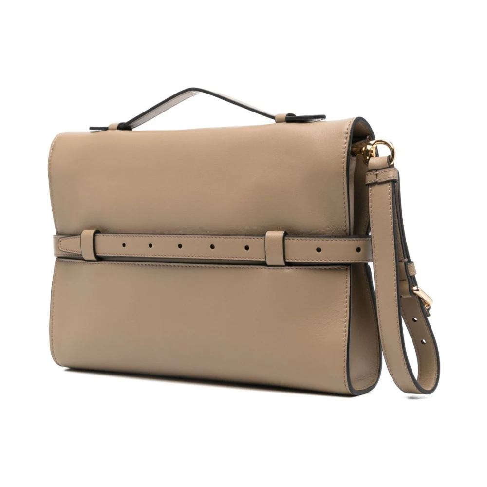 Moschino Beige leren handtas met magnetische sluiting Beige Dames