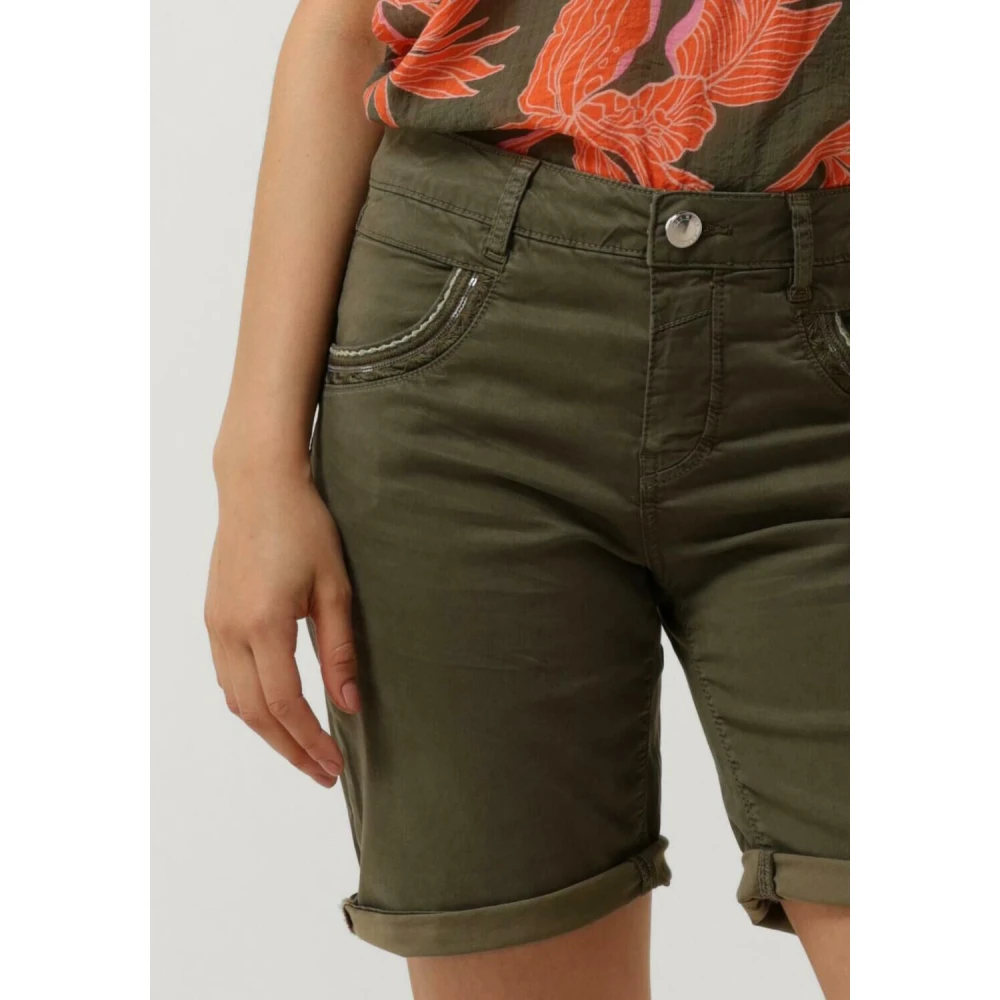 MOS MOSH Groene Zomer Shorts Naomi Treasure Green Dames