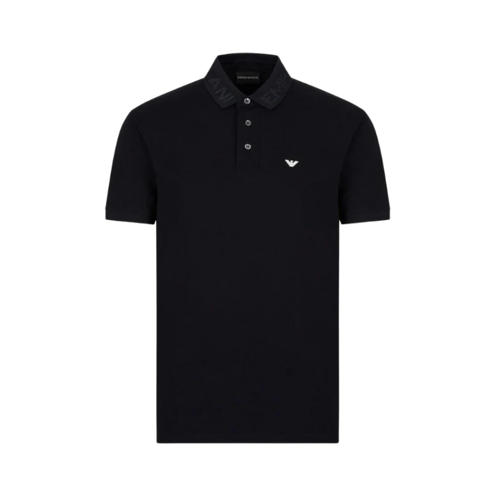 Emporio Armani Men's Black Polo Shirts,, Classic Polo Shirt For Men Extra Large