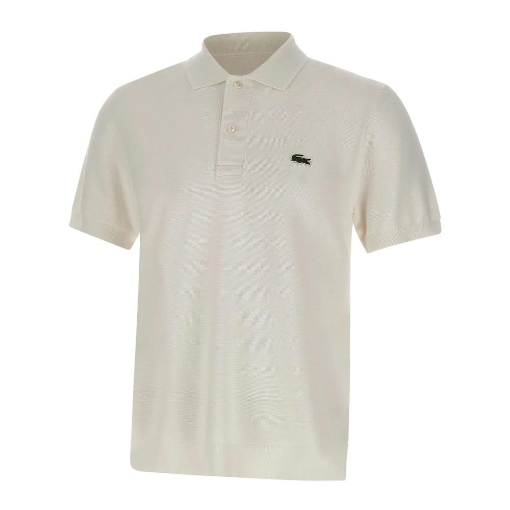 Lacoste Men's White Polo Shirts, M, Classic Fit Knitted Polo