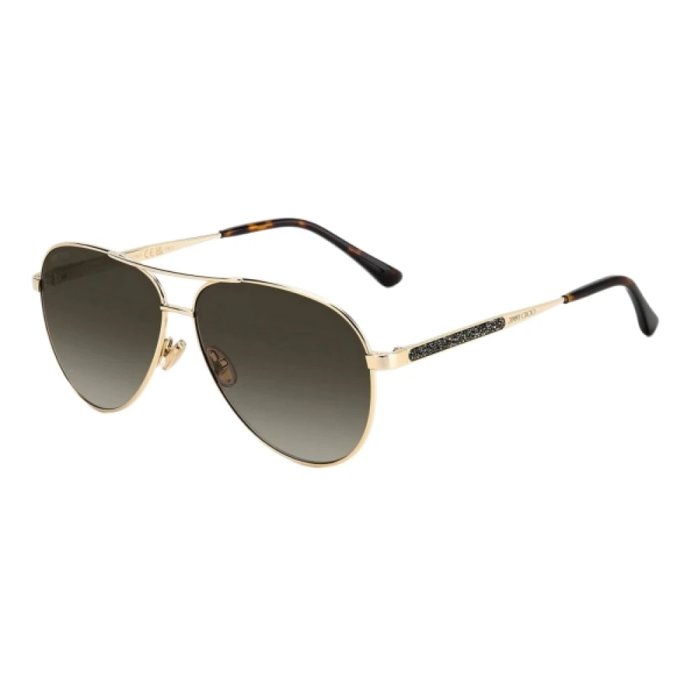 Jimmy Choo Donna Giallo Occhiali Da Sole Dorati In Metallo