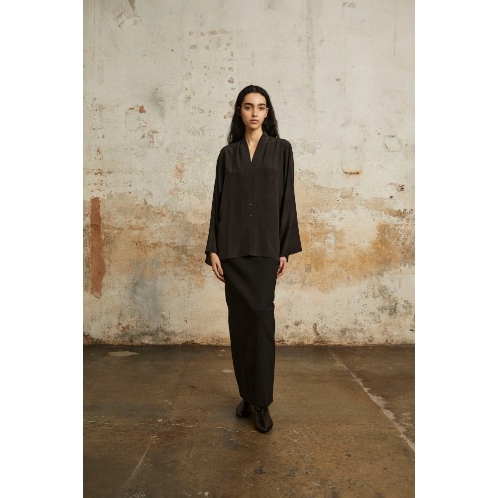Cortana Zwarte lange rok Black Dames