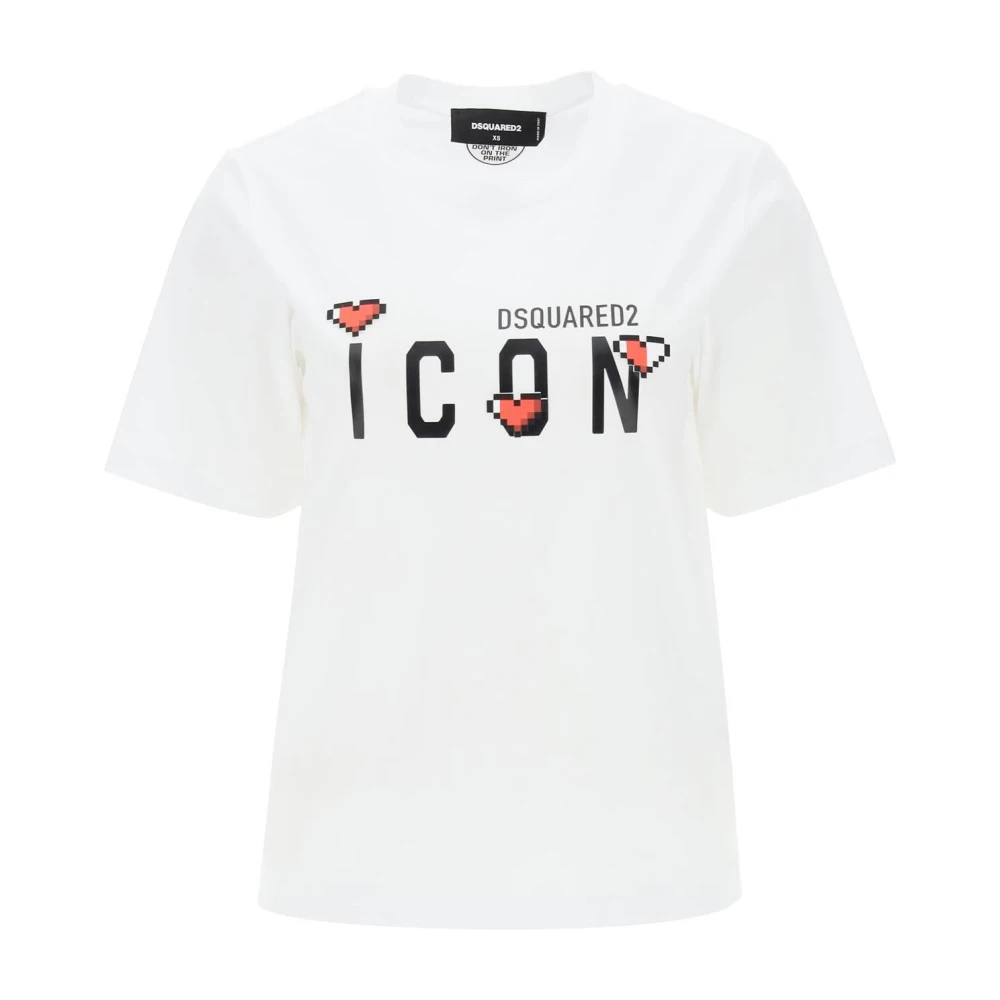 Dsquared2 Icon Game Lover T-Shirt White Dames