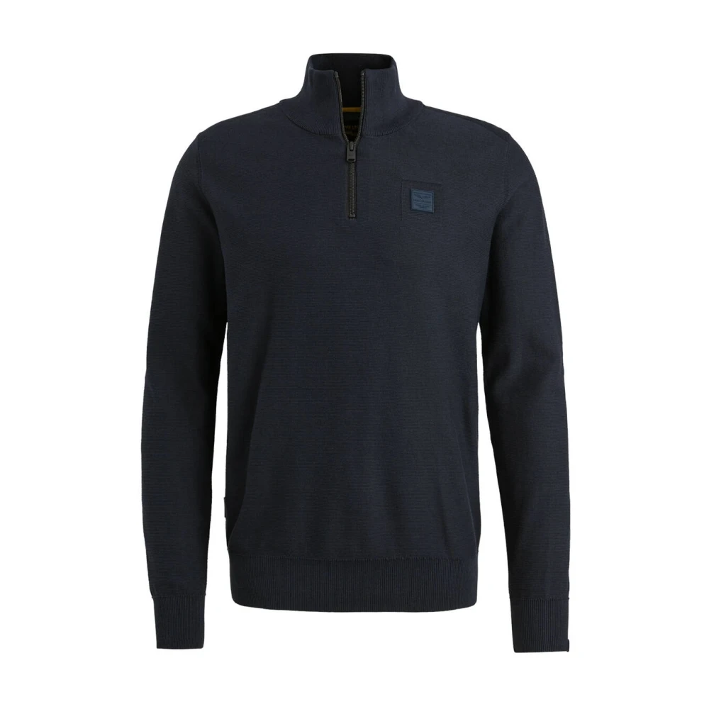 PME Legend Half Zip Katoen Modal Pullover Blue Heren