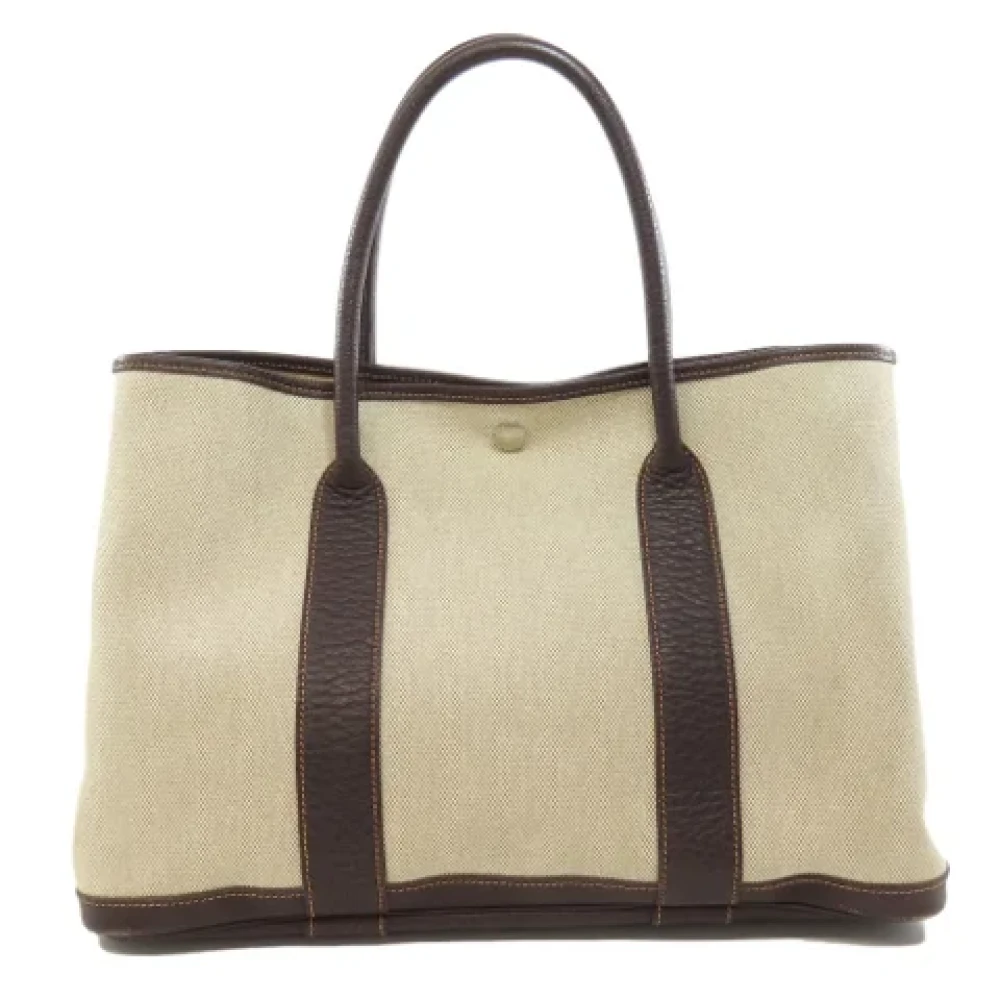 Hermès Vintage Pre-owned Canvas handbags Beige Dames