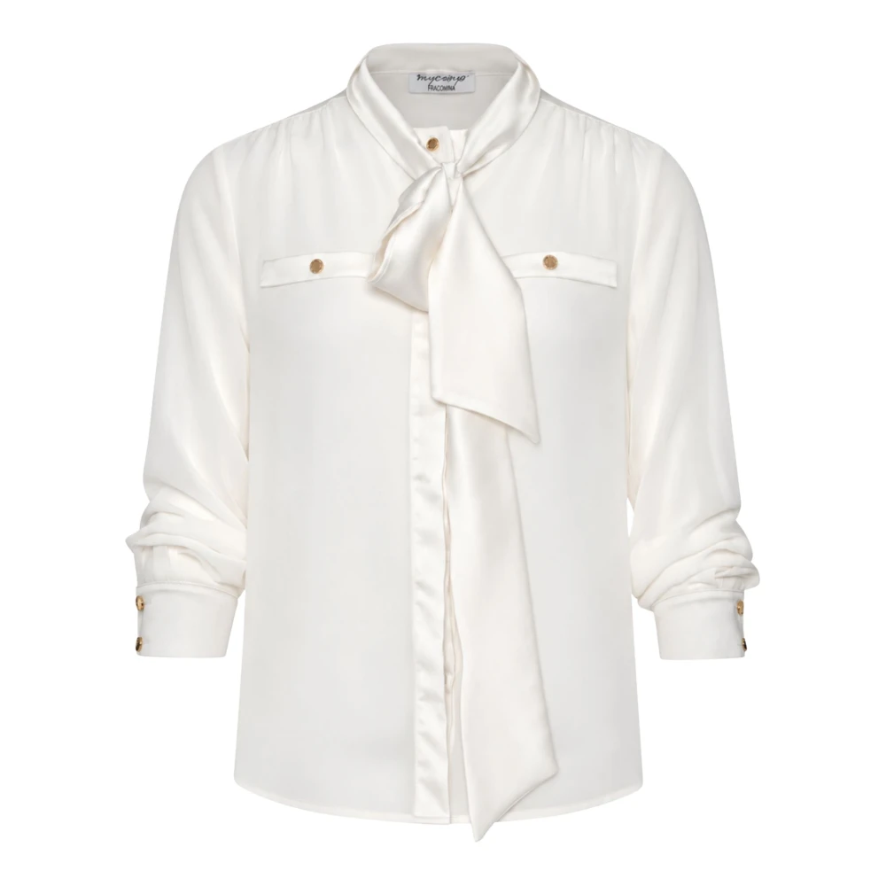 Fracomina Donna Bianco - Camicia Con Fiocco - Blouses & Shirts - L