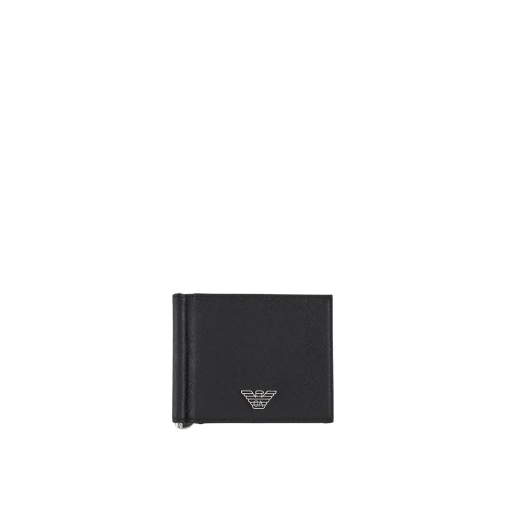 Emporio Armani Mannelijk Zwart Stijlvolle Money Clip Wallet