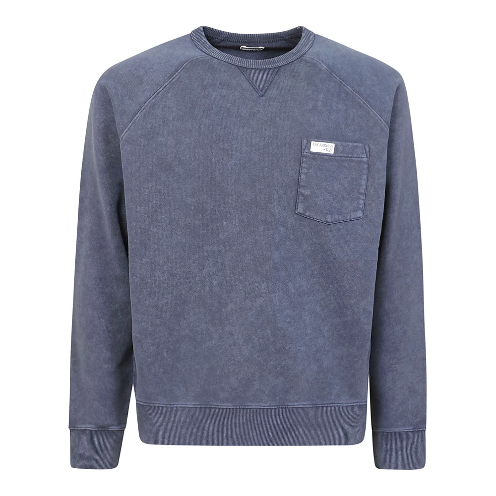 Fay Gewassen Katoenen Sweatshirt met Zak Blue Heren
