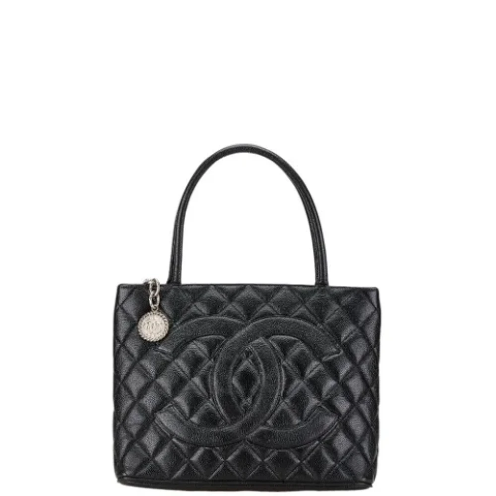 Chanel Vintage Pre-owned Leather totes Black Dames