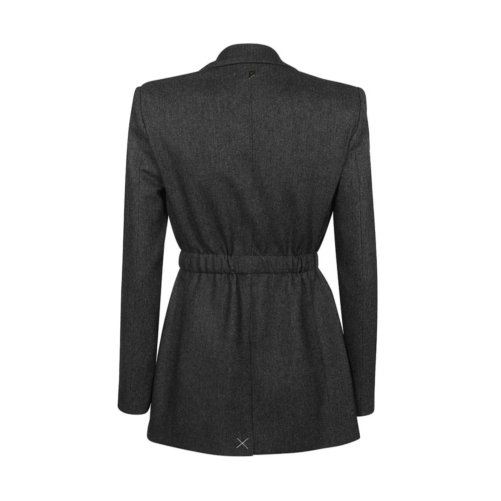 Dondup Blazer met ceintuur en zakken Gray Dames