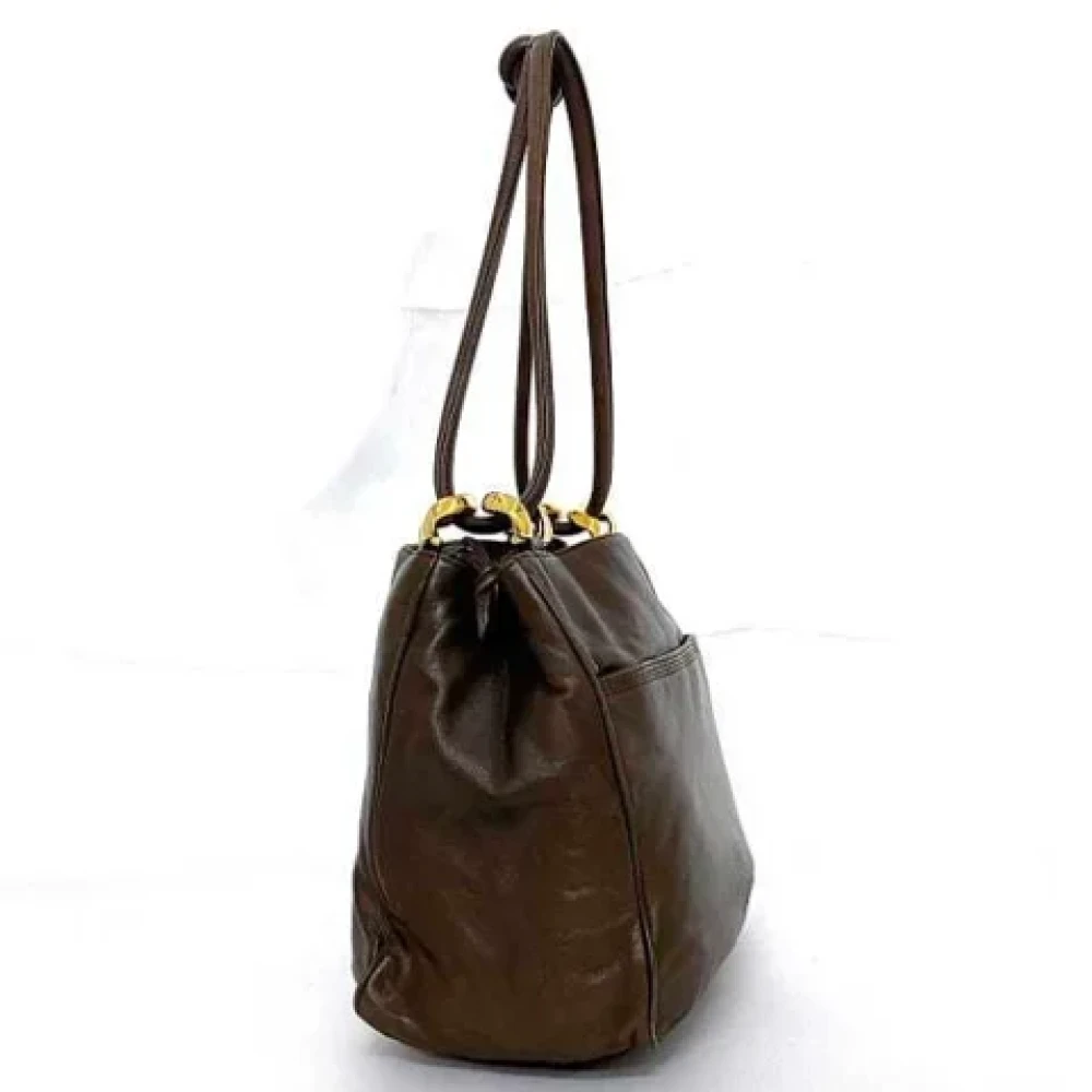 Loewe Pre-owned Fabric shoulder-bags Brown Dames