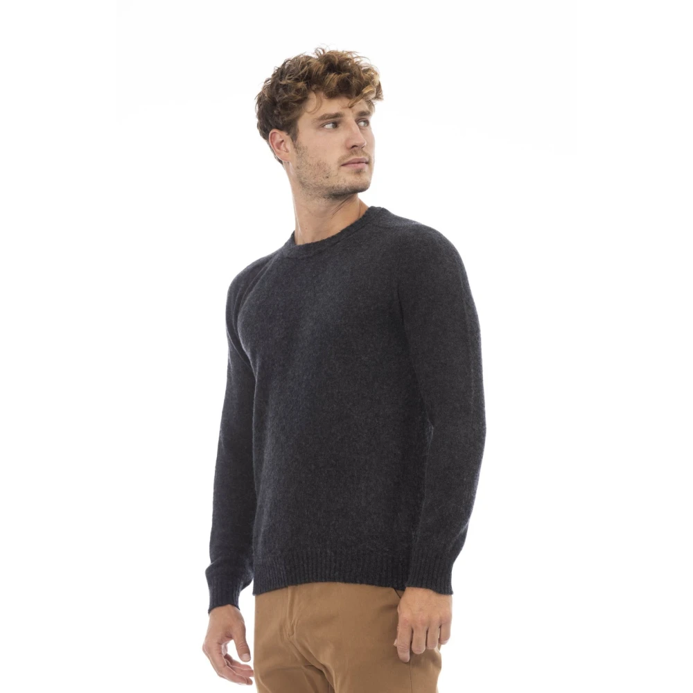 Alpha Studio Ronde Hals Lange Mouw Trui Black Heren