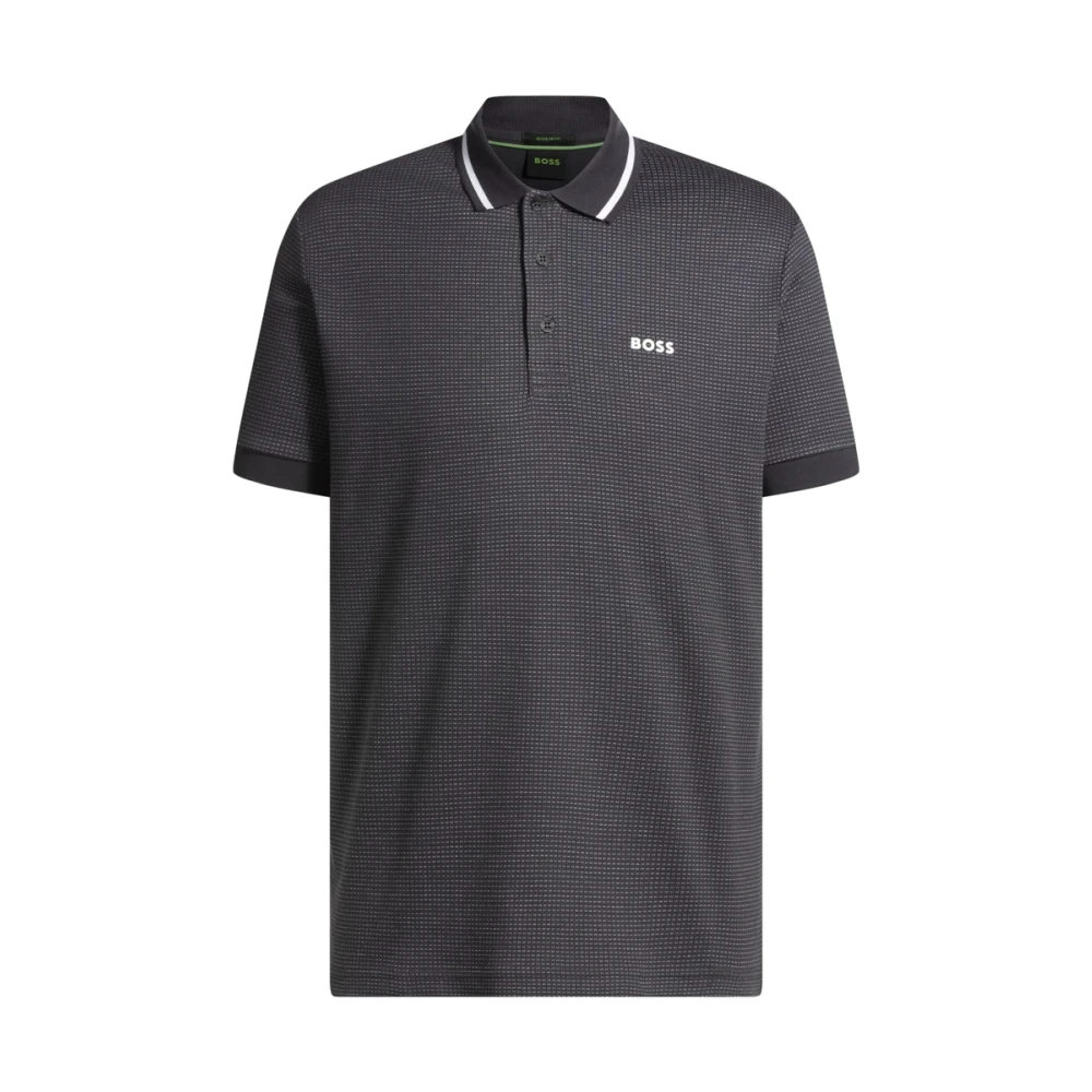 Hugo Boss Grijze Polo Sweater met Logodetail Gray Heren