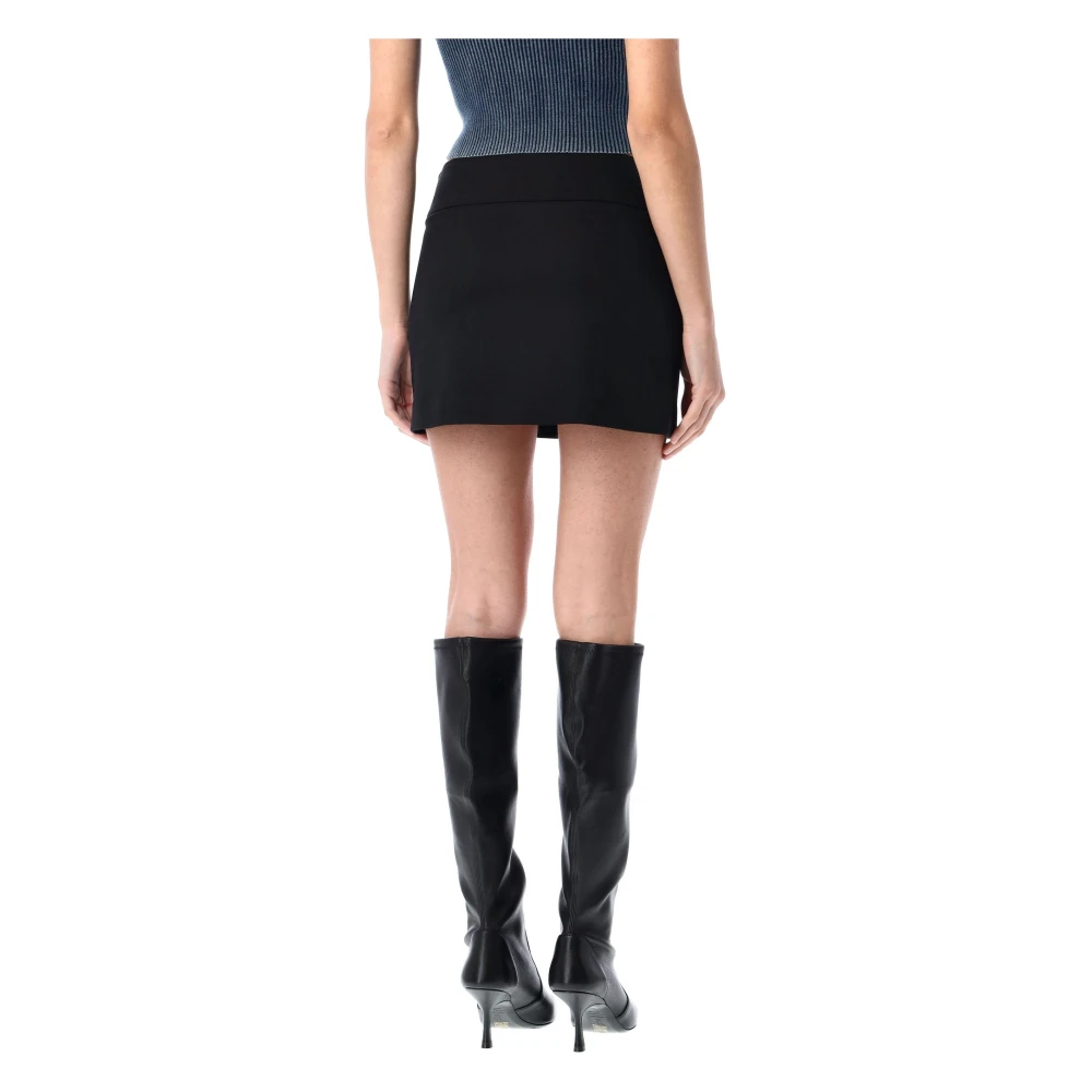Diesel Zwarte Mini Rok Stretch Wolmix Black Dames
