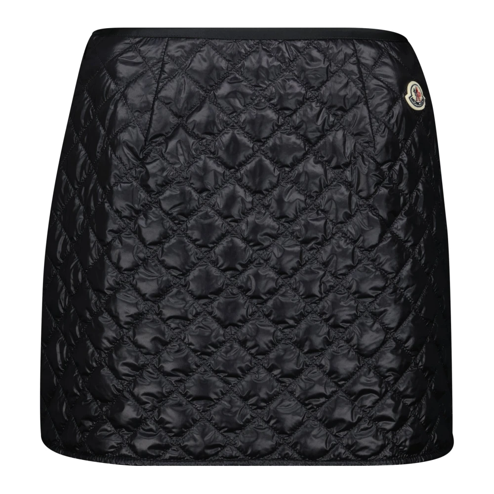 Moncler Zwarte Diamant Gewatteerde Rok Black Dames