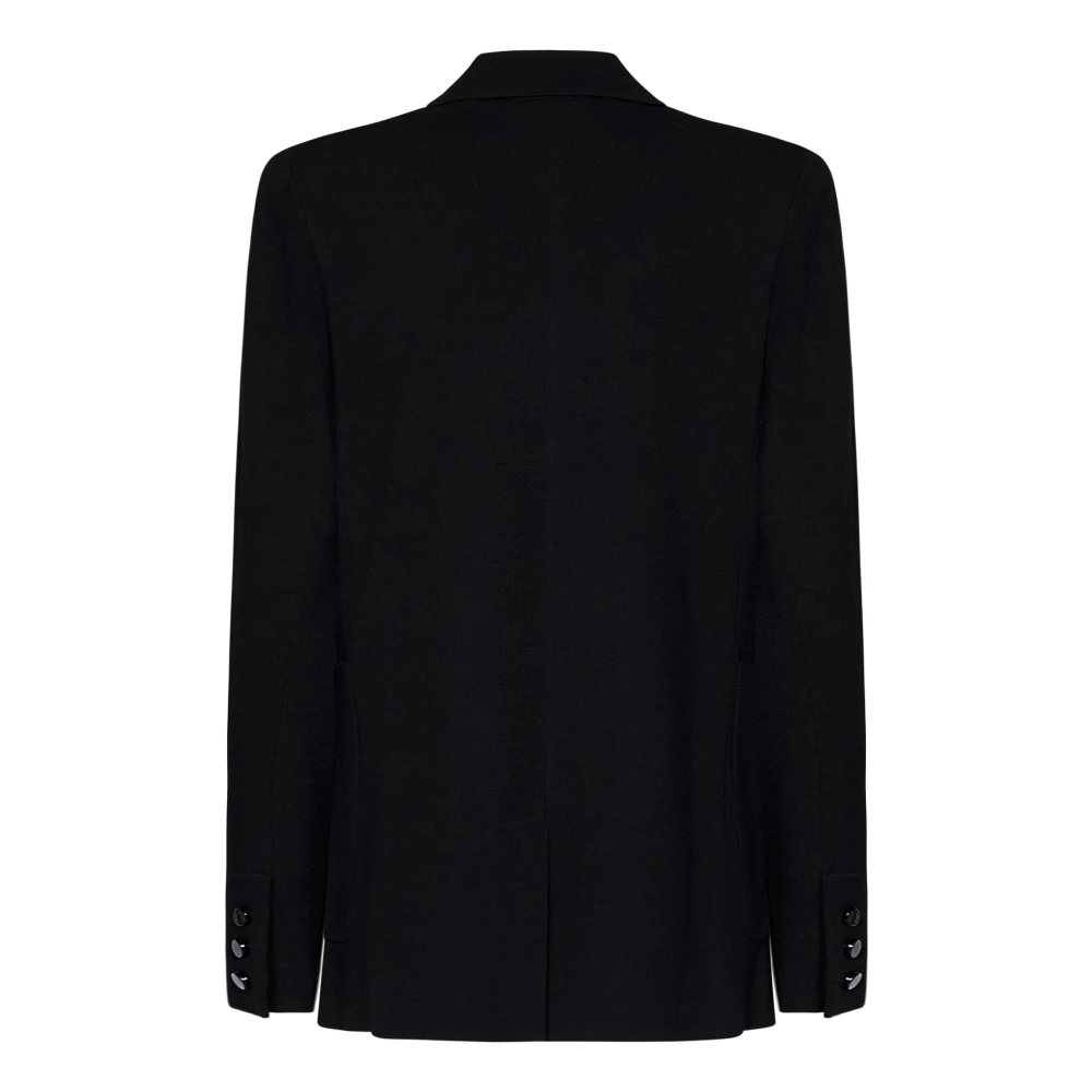 Max Mara Zwarte Double-Breasted Blazer Buitenkleding Black Dames