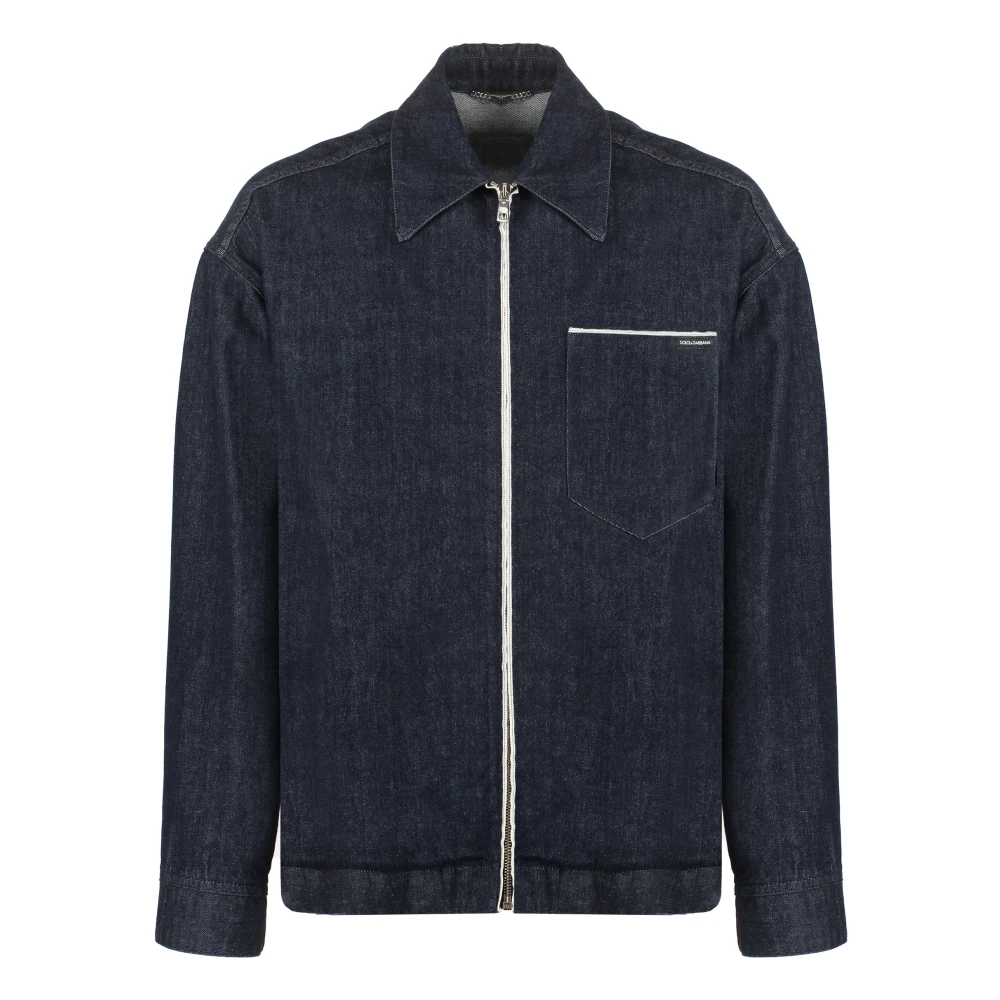 Dolce & Gabbana Klassieke Denim Jack met Zakken Blue Heren