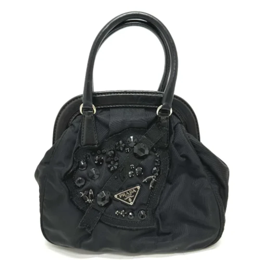 Prada Vintage Pre-owned Leather handbags Black Dames