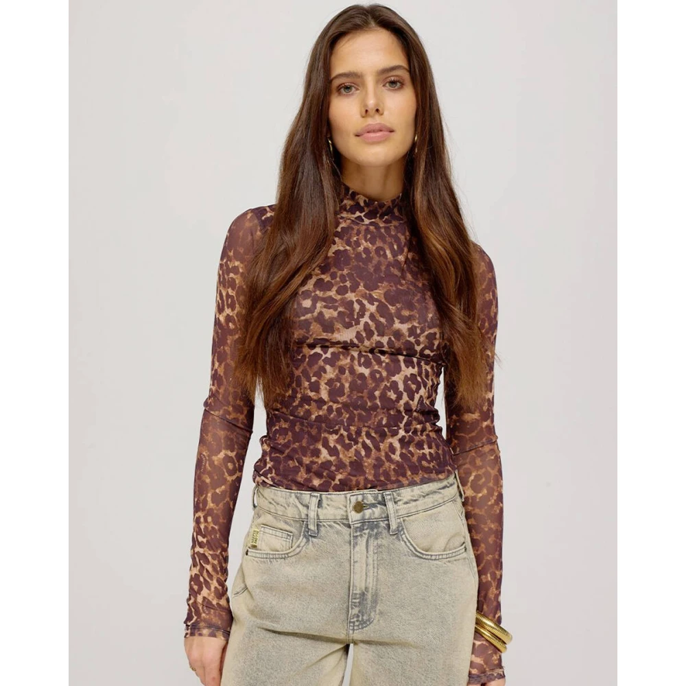 Harper & Yve Lange Mouw Top Jane-Ls Brown Dames