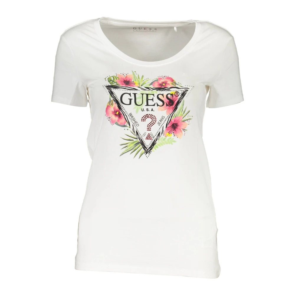 Guess T-shirt met korte mouwen en print White Dames