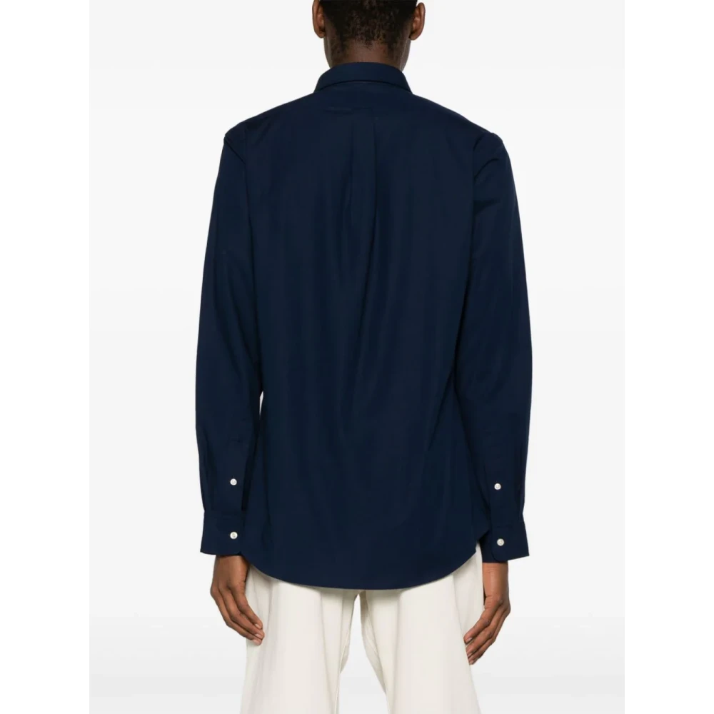 Polo Ralph Lauren Blauwe Button-Down Overhemd met Handtekening Pony Blue Heren