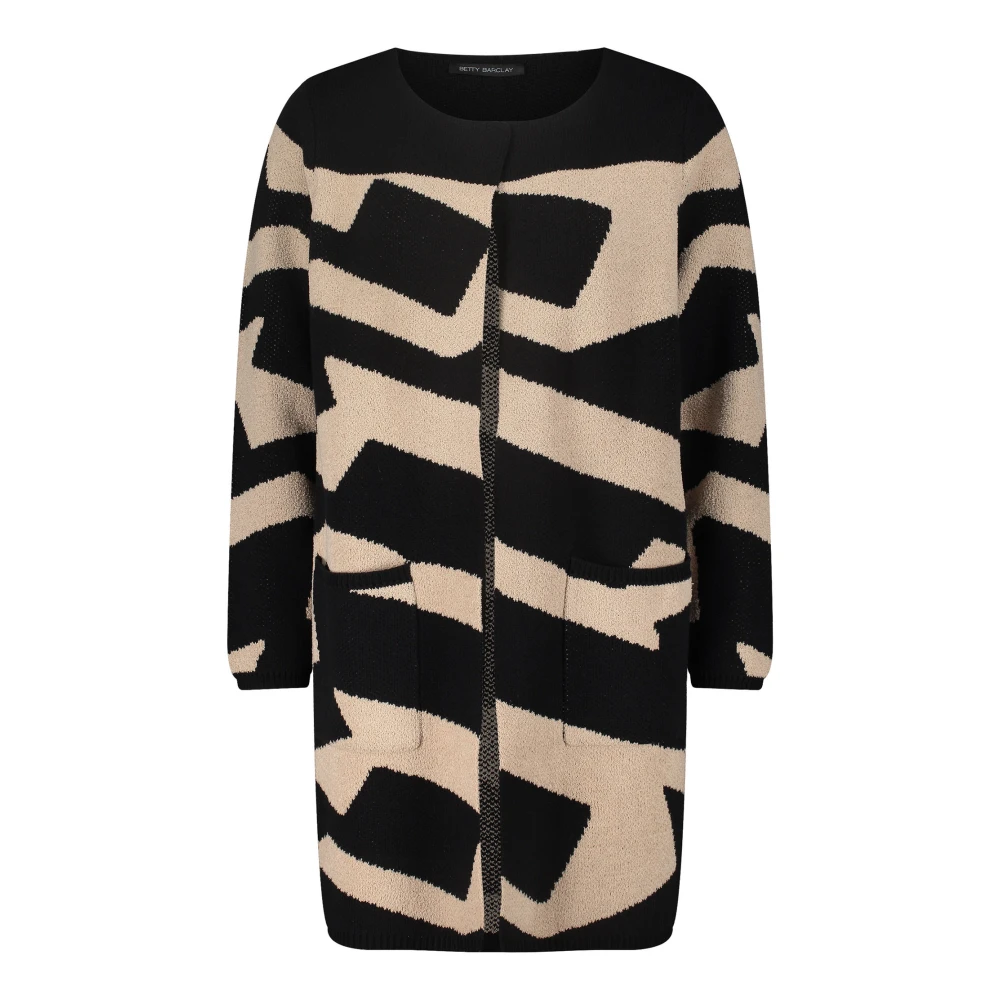 Betty Barclay Grafische Jacquard Gebreide Jas Black Dames
