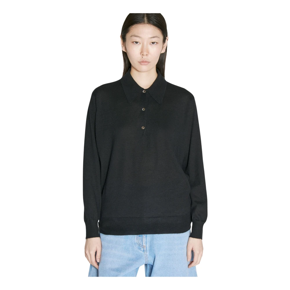 Prada Women's Black Cashmere Knitwear, M, Cashmere Polo Jumper