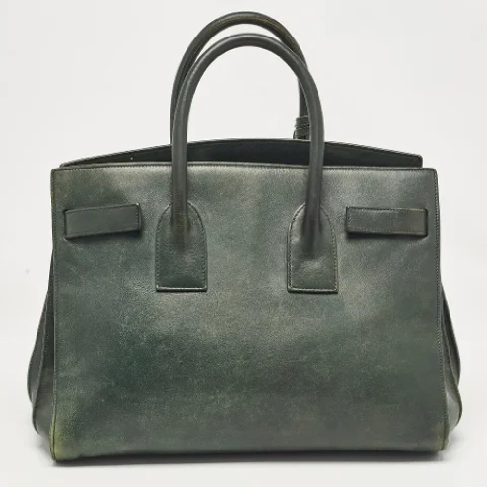 Yves Saint Laurent Vintage Pre-owned Leather totes Green Dames