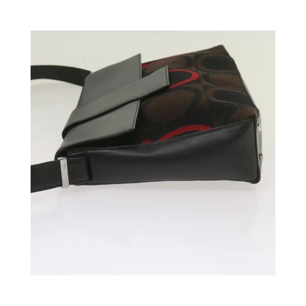 Salvatore Ferragamo Pre-owned Cotton shoulder-bags Black Dames