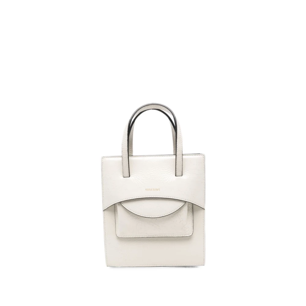 Hidesins White Pocket Leather Handbag - Female - Handbags - One Size - Bags