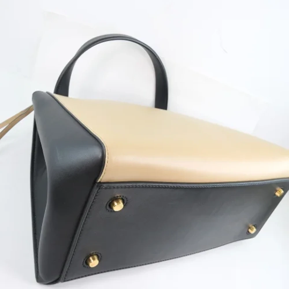 Celine Vintage Pre-owned Leather handbags Beige Dames