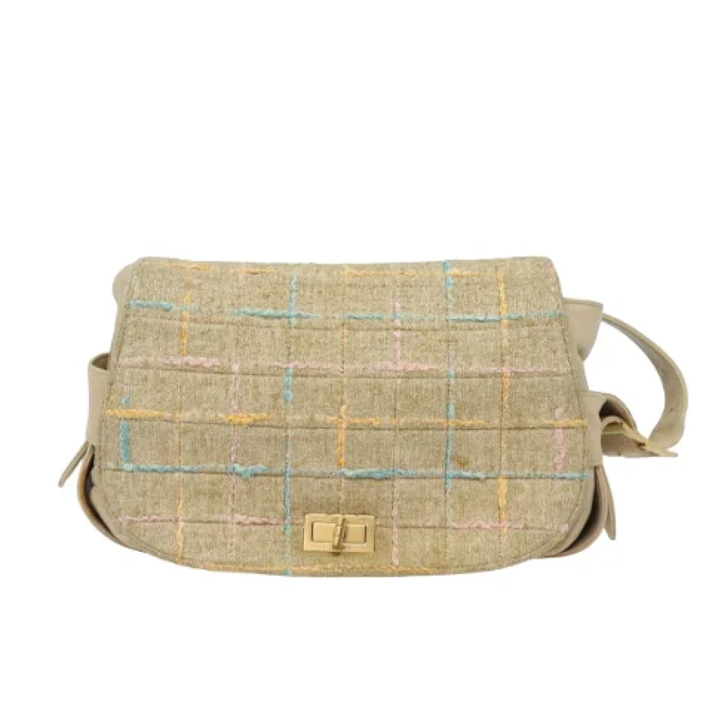 Chanel Vintage Pre-owned Wool chanel-bags Beige Dames