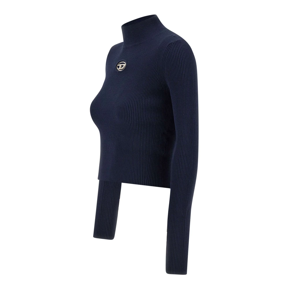 Diesel Midnight Blue Ribbed Sweater Blue Dames